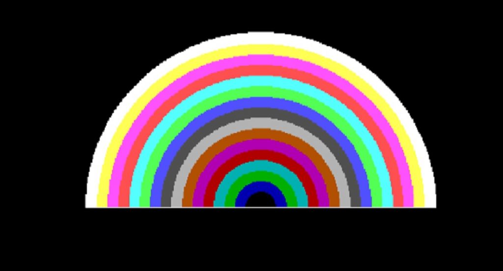 draw arc with color by c with Source code