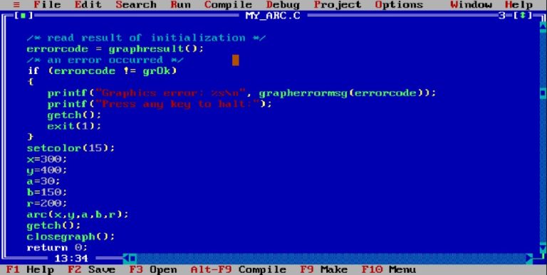 How To Use arc Function In C Or C++ Graphics