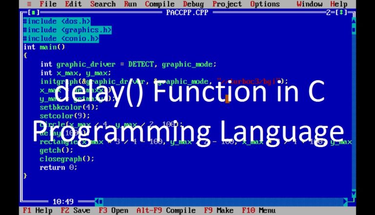 How to use delay() Function in C Programming Language