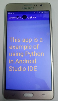 Output of App using Python Code in Android Studio IDE