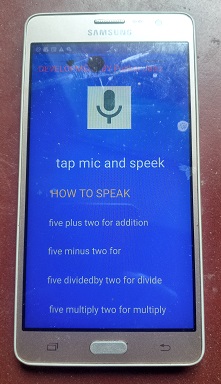 output of Speaking calculator by Python in Android Studio