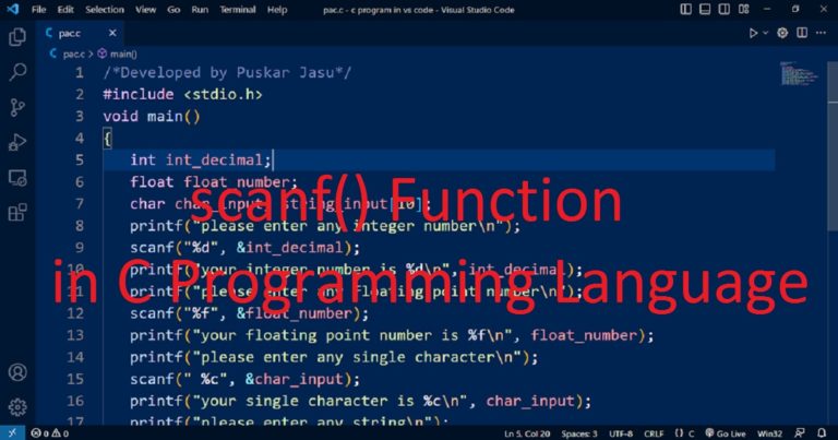 How to Use scanf() Function in C Programming Language